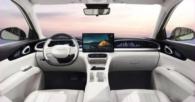 Interior do carro elétrico Geely do Transfer Ecológico